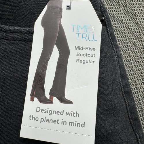 Time and Tru Women's Mid Rise Bootcut Black Wash Denim Jeans Regular Size 12 - Picture 5 of 16