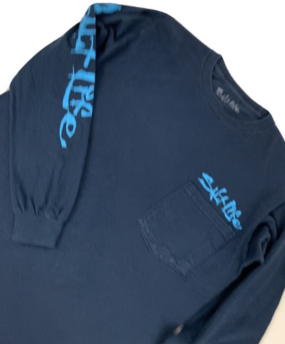 Salt Life Youth Blue Shirt Long Sleeve "Shut Up N Reel" Print T-Shirt Size Small - Picture 6 of 12