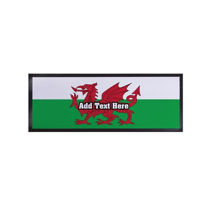 Personalised Wales Flag Design Football Bar Runner Cocktail Party Mat