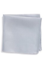 NORDSTROM SILK TWILL POCKET SQUARE SILVER NEW