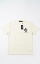 Polo Ralph Lauren T-Shirt Men's Large Ivory Crest Logo Short Sleeve Skater NWT