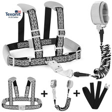 Toddler Harness Leash, Reflective Kid Harness with anti Lost Wrist Link, Child W