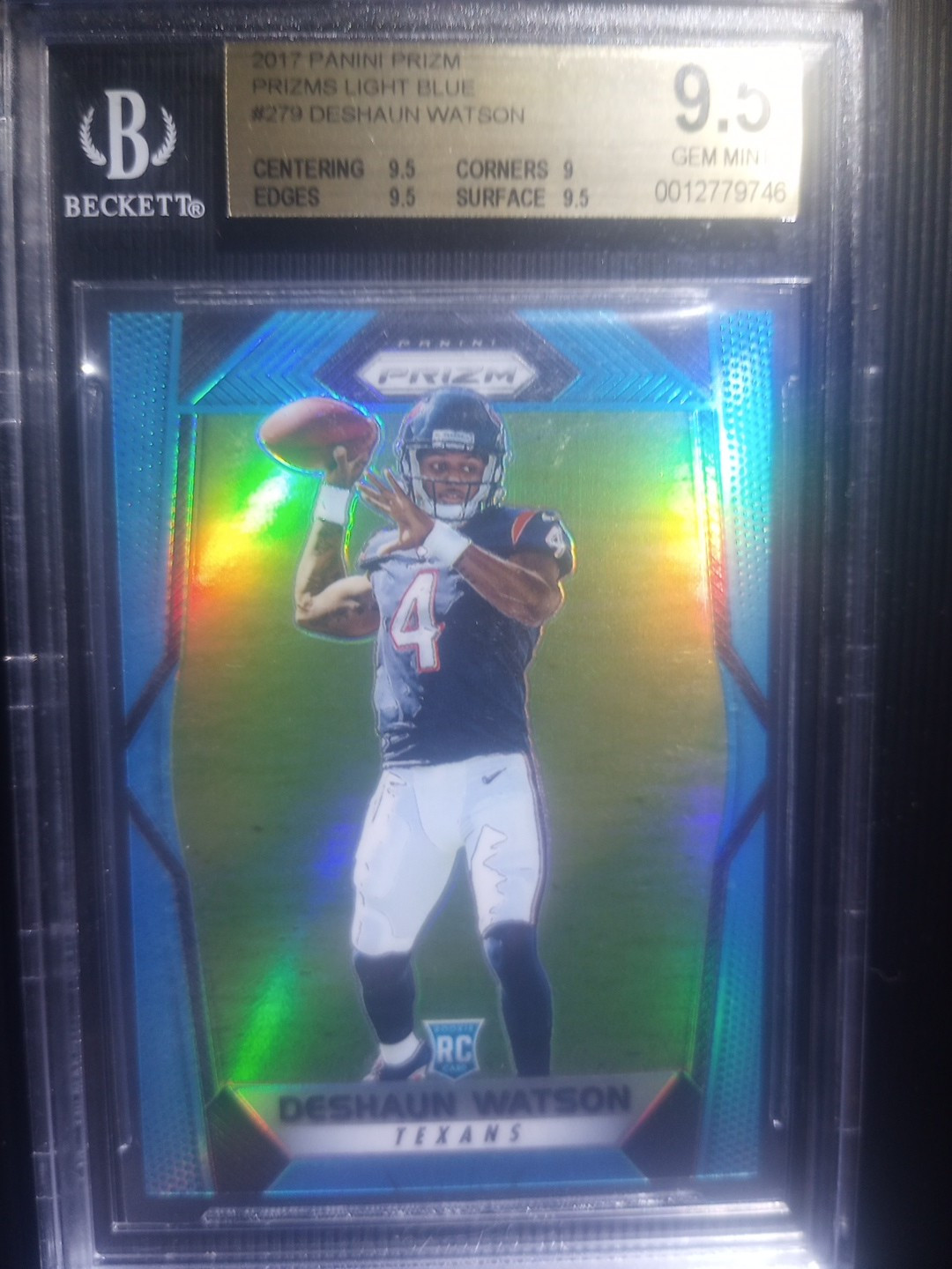 2017 Panini Prizm - Rookies #279 Deshaun Watson (RC) light blue prizm /199