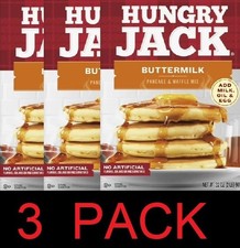 Hungry Jack BUTTERMILK Pancake  Waffle Mix 32 oz box - 3 PACK