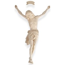 Christus‑Corpus 30 cm Bergahorn geschnitzt naturbelassen gotisch mit Inri PEMA