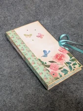 Handmade Paper Waterfall Mini Album Flower print 8"x4", Mini photo Album