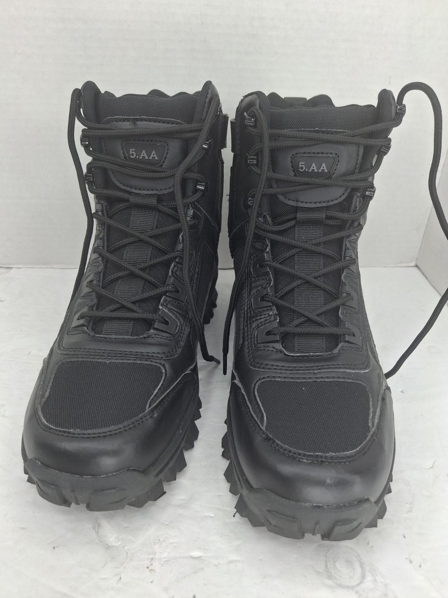 Unzhuo Make 5.AA Black Tactical Military Boots Lace and Zipper Men