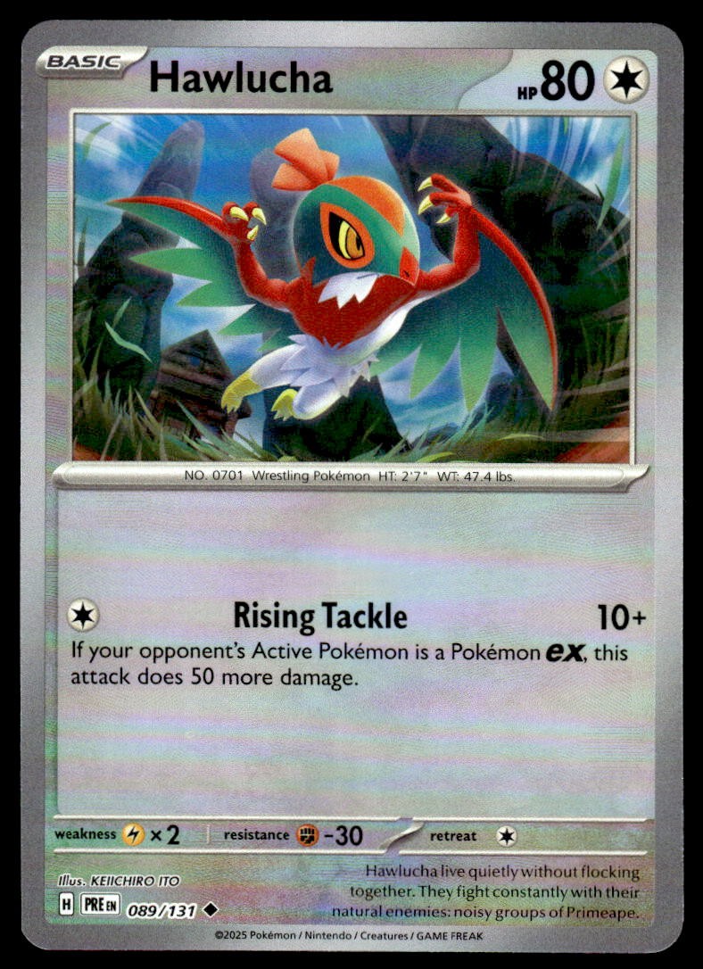 Pokemon TCG SV: Prismatic Evolutions #089/131 Hawlucha (Pokeball) NM