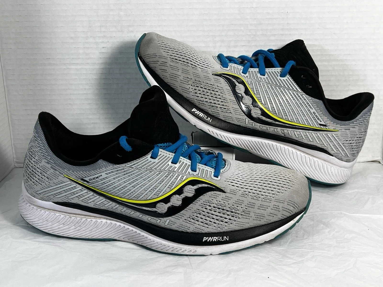 Saucony Guide 14 Grey, Black & Blue Running Trainer Sneakers - Men's Size 11