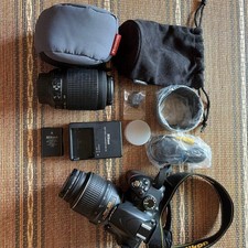Approximately 4,500 Shots Taken. Nikon D3200 Double Zoom Kit Genuine With