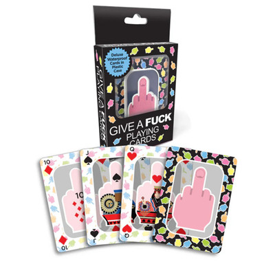 Waterproof FU Finger Design Playing Cards Durable Full-deck Standard Size