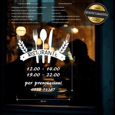 vetrofanie adesivo ristorante con orari food vetrine street trattoria bar 