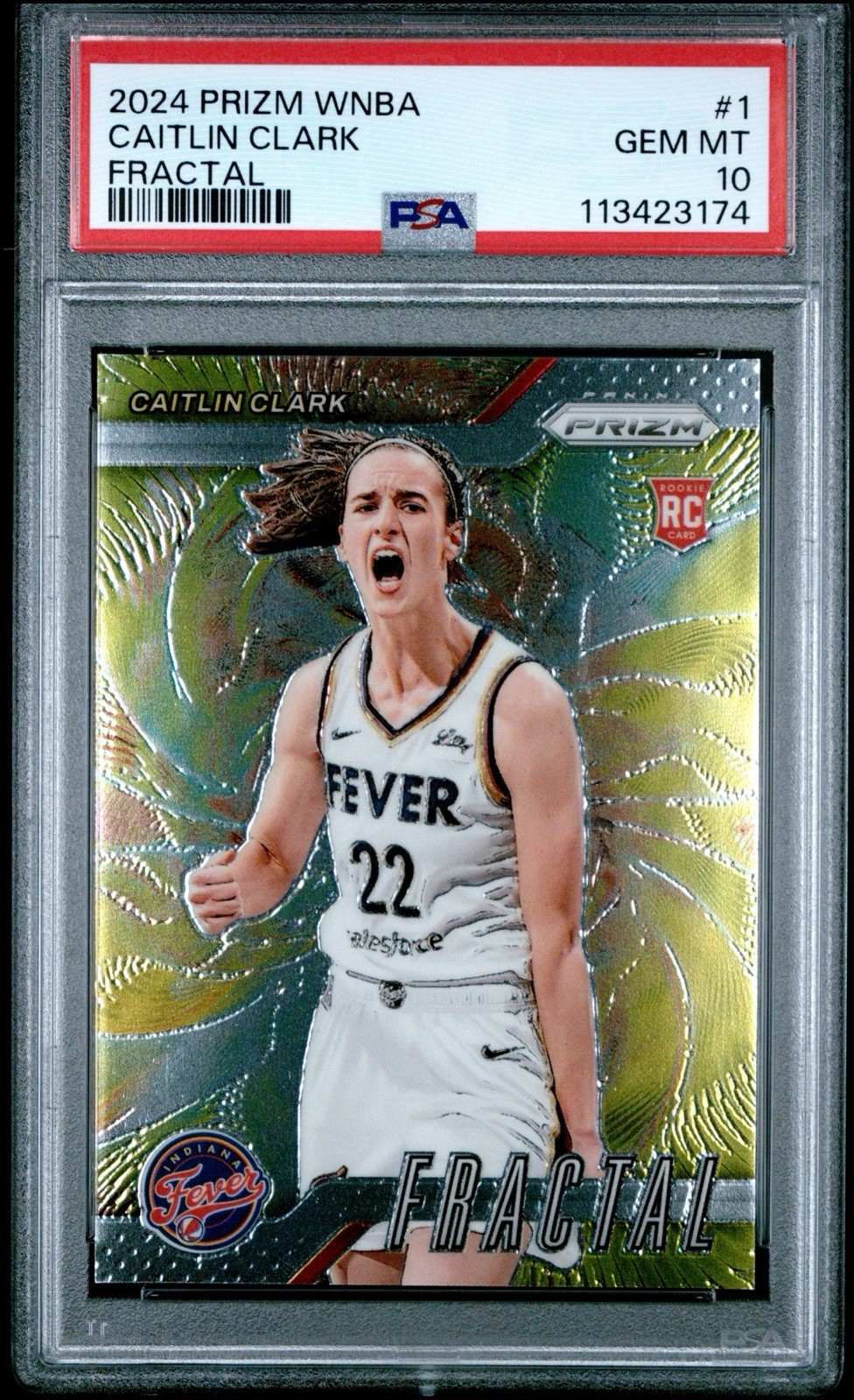 2024 Panini Prizm WNBA - Fractal Caitlin Clark #1 (RC) PSA 10