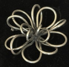 Vintage JOSEFF OF HOLLYWOOD Silver Tone Modernist Brooch SIGNED