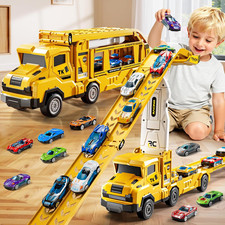 Toddler Car Truck Toys for 3 4 5 6 7 8 Years Old Boys, Transporter Truck Toy Tra