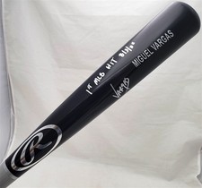 Miguel Vargas Signed Black Rawlings Bat Dodgers 