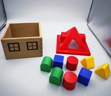 IKEA MULA Wooden House Shape Sorter Toy Classic Learning Toy Colourful Blocks