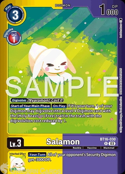 BT16-030 Salamon : Rare Alternative Art Digimon Card : LM06: Billion Bullet