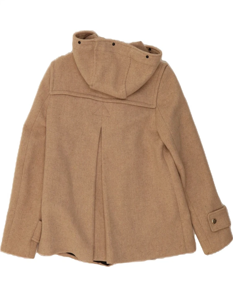 ZARA Womens Hooded Duffle Jacket UK 6 XS Beige Wool CH20 - Image 2 of 3