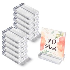 Acrylic Place Card Holder - 3" Clear Table Number Holders, Acrylic Stands for...