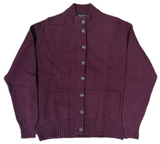 Women's Filson Cardigan Sweater - L - 20072728 MADE IN SCOTLAND Port Wool Wine