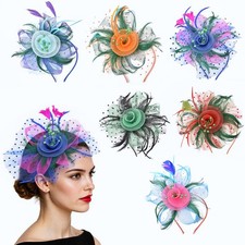 6Pcs Multicolor Tea Party Hats for Women, Fascinators with Headband and Clip,...