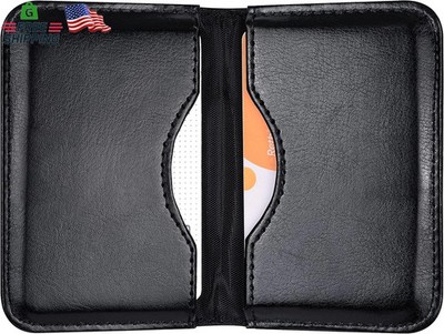 Business Card Holder, 2-Sided PU Leather Folio Name Card Holder (Ideal