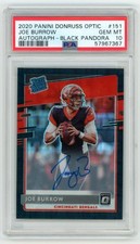PSA 10 2020 Donruss Optic Joe Burrow Black Pandora On Card Auto RC /25 Bengals