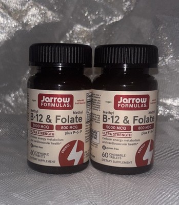 Jarrow Formulas Ultra Strength Methyl B-12 5000 mcg, Folate 800 mcg exp 2027 (2)