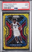 2020 PANINI PRIZM GOLD SHIMMER #256 TYRESE MAXEY ROOKIE RC 4/10 PSA 9