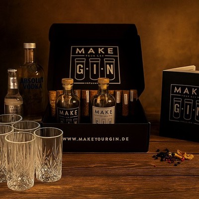 Make Your Gin Geschenkset Schwarz mit Absolut Vodka & Fever-Tree Tonic Water