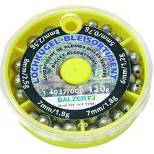 (41,58€/1kg) Balzer Lochblei Sortiment - 120g Kugelbleie für Posenangler