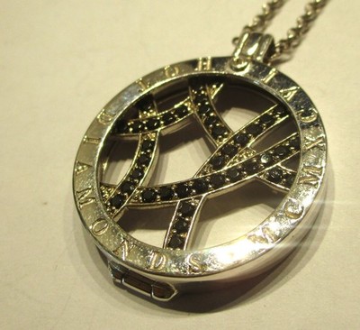 STERLINGSILBER ECHTE HEISSE DIAMANTEN MÜNZHALTER ANHÄNGER MIT MÜNZE UND KETTE