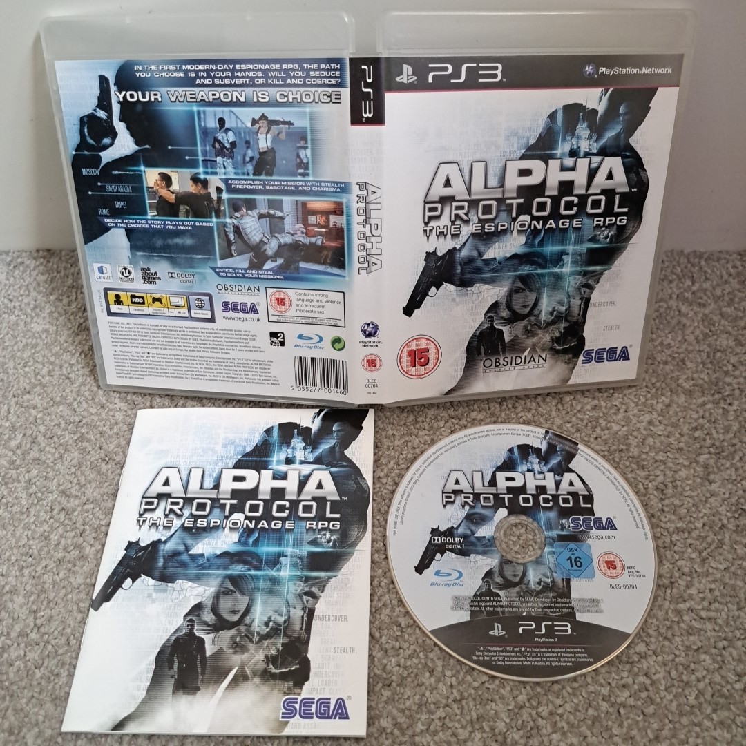 Alpha Protocol PS3 Game Complete Manual Sony Playstation SEGA Shooter Spy PAL VG