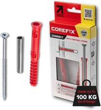 4 x 120mm Heavy Duty Dot & Dab Wall Fixings - Plasterboard Over Blockwork Wall 