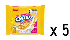 OREO Golden Double Stuf Cookies 261 g Pack of 5 Family Size Snack