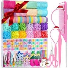 827PCS Elastic Hair Ties, Hair Bands Colorful Hair Accessories for Girls with...