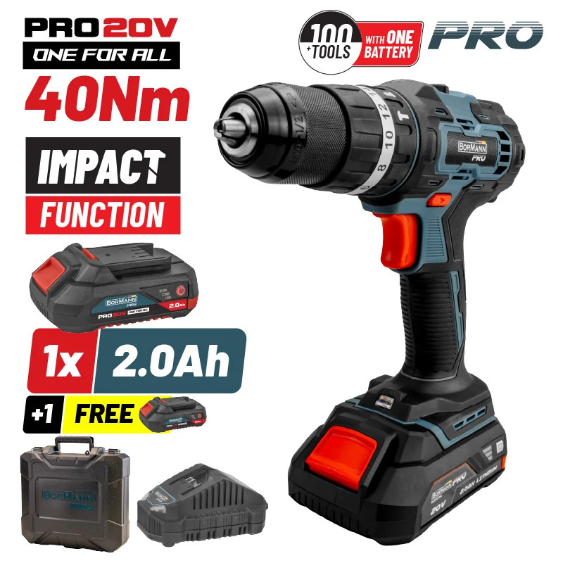TRAPANO AVVITATORE A PERCUSSIONE A BATTERIA 20V 2.0Ah - BBP3050