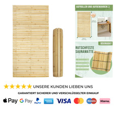 Badematte Holz Sauna Bodenrost Rollrost Fussmatte aus Bambus 100 x 50 cm