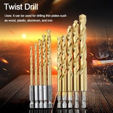 Steel Titanium Coated Hexagonal Handle Twist Drill Drill Bit Set High Speed