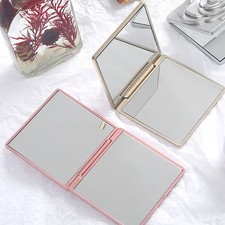 Double Sided Mirror Purse Compact Mini Pocket Makeup Vanity Small Hand Lights Ma