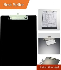 Sleek Black Letter Size Clipboard with Low Profile Clip - Eco-Conscious Design