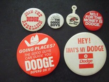 Vintage Dodge Pinback Button Lot Of 6 Vintage Dodge Pinback Button Lot Of 6