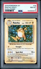 Pokemon 2016 XY Raichu Holo Evolutions 36 PSA 8 NM-MT