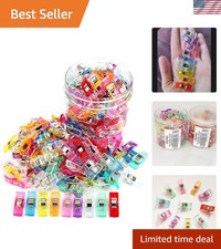 Sewing Clips Set: 100 Quality Assorted Clips in Clear Box for Crafts