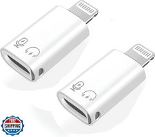  Apple MFi Certified 2 Pack Lightning Male to USB C Female Headphones Adapte...