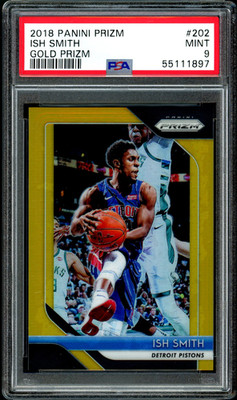 2018-19 Panini Prizm Ish Smith Gold Prizm /10 PSA 9 Pistons