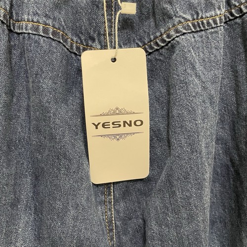 Neu YESNO Damen lässig locker cropped blau Denim Hose Medium Hose Unterhose - Bild 7 von 10