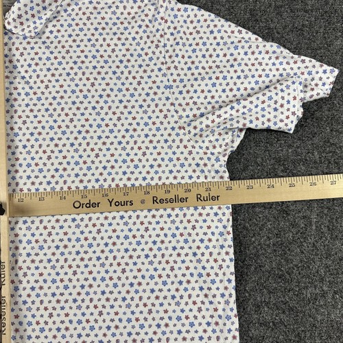 Peter Millar Polo Shirt Mens Large White Seaside Pima Cotton Micro Floral Golf - Picture 6 of 9