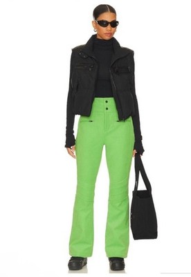 Perfect Moment Aurora Flare Corduroy High Waisted Ski Pant Pear Green Sz M NWT